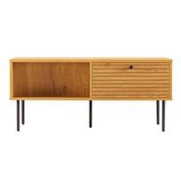 azuolo zieve - TV staliukas Home4you Line, juodas/ąžuolo, 100 cm x 50 cm x 45 cm - 9 nuotrauka