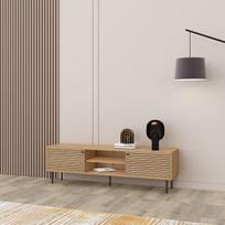 tv 150 cm - TV staliukas Home4you Line, ąžuolo/medžio, 150 cm x 40 cm x 50 cm - 2 nuotrauka