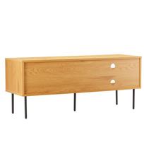azuolo zieve - TV staliukas Home4you Line, juodas/ąžuolo, 120 cm x 40 cm x 50 cm - 3 nuotrauka