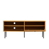 azuolo zieve - TV staliukas Home4you Line, juodas/ąžuolo, 120 cm x 40 cm x 50 cm - 9 nuotrauka