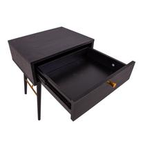 lovos staliukas - Naktinis staliukas Home4you Luxembourg 45045, juodas/vario, 45 x 35 cm x 50 cm - 3 nuotrauka