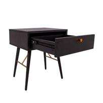 lovos staliukas - Naktinis staliukas Home4you Luxembourg 45045, juodas/vario, 45 x 35 cm x 50 cm - 4 nuotrauka