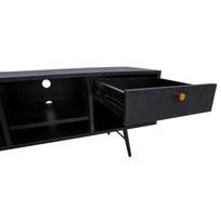 tv 150 cm - TV staliukas Home4you Luxembourg, juodas, 40 cm x 150 cm x 50 cm - 4 nuotrauka