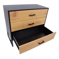 komoda 40 80 - Komoda Home4you Amsterdam 45034, juoda, 80x40x75 cm - 3 nuotrauka