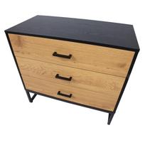 komoda 40 80 - Komoda Home4you Amsterdam 45034, juoda, 80x40x75 cm - 4 nuotrauka