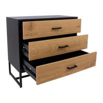 komoda 40 80 - Komoda Home4you Amsterdam 45034, juoda, 80x40x75 cm - 6 nuotrauka