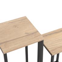 2 ju kavos staliuku komplektas - Home4You HANNES 2 dalių kavos staliukų komplektas, rudas/juodas (Brown/Black) - 3 nuotrauka
