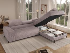 sofa lova 200 - Kampinė sofa-lova Colesio, smėlinė (Beige), dešininė, 200 x 274 cm x 93 cm - 3 nuotrauka