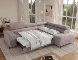 sofa lova 200 - Kampinė sofa-lova Colesio, smėlinė (Beige), dešininė, 200 x 274 cm x 93 cm - 4 nuotrauka