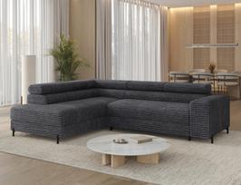 sofa lova 200 - Kampinė sofa-lova Colesio, tamsiai pilka (Dark Gray), kairinė, 200 x 274 cm x 93 cm - 5 nuotrauka