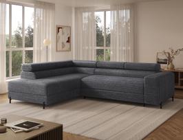 sofa lova 200 - Kampinė sofa-lova Colesio, tamsiai pilka (Dark Gray), kairinė, 200 x 274 cm x 93 cm - 6 nuotrauka
