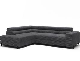 sofa lova 200 - Kampinė sofa-lova Colesio, tamsiai pilka (Dark Gray), kairinė, 200 x 274 cm x 93 cm - 7 nuotrauka