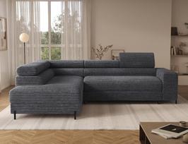 sofa lova 200 - Kampinė sofa-lova Colesio, tamsiai pilka (Dark Gray), kairinė, 200 x 274 cm x 93 cm - 8 nuotrauka