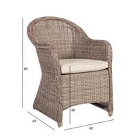 kede fotelis - Home4you Toscana Garden Chair Beige - 2 nuotrauka