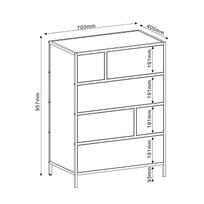 komoda - Komoda Home4you Hedvig 40830, juoda/šviesiai ruda, 70 x 40 cm x 95 cm, 1 vnt. - 2 nuotrauka