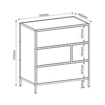 komoda 70 cm - Komoda Home4you Hedvig 40829, ruda/juoda, 40 x 70 cm x 74.5 cm, 1 vnt. - 2 nuotrauka