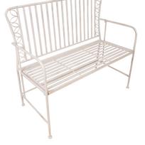 lauko suolas - Suoliukas Home4you Jasmine, baltas, 103 cm x 50 cm x 93 cm - 5 nuotrauka