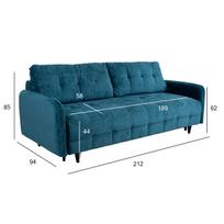 sofa lova home4you - Sofa-lova Home4you Sarita, žalia, 212 x 94 cm x 85 cm - 2 nuotrauka