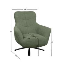 senukai foteliai - Fotelis Home4you Helga 38903, žalias, 90 cm x 89 cm x 99 cm - 2 nuotrauka