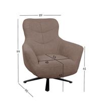 99 sp - Fotelis Home4you Helga 38901, šviesiai ruda, 90 cm x 89 cm x 99 cm - 2 nuotrauka