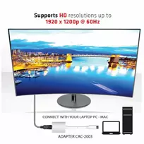 vga kabelis - Club 3D DisplayPort To VGA Active Adapter 0.25m White - 2 nuotrauka