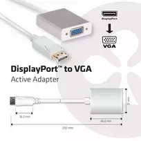 vga kabelis - Club 3D DisplayPort To VGA Active Adapter 0.25m White - 4 nuotrauka