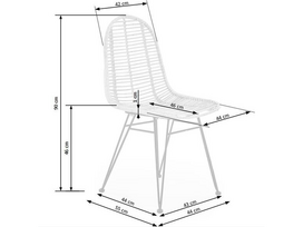 kede rotangu - Halmar K337 Chair Natural - 3 nuotrauka