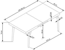 kojos valgomojo stalui - Halmar Ectension Table Cambell Natural Oak/Black - 15 nuotrauka