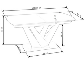 isskleidziamas kavos staliukas - Halmar Coffee Table Universe Gold - 2 nuotrauka