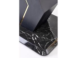 stalas baltas isskleidziamas - Valgomojo stalas Vincenzo, baltas marmuras (White Marble), juodos/auksinės kojos (Black/Gold) - 3 nuotrauka