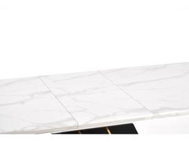 stalas baltas isskleidziamas - Valgomojo stalas Vincenzo, baltas marmuras (White Marble), juodos/auksinės kojos (Black/Gold) - 5 nuotrauka