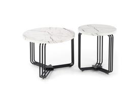 juodo marmur - Kavos staliukas Halmar Antica M, baltas/juodas, 550 mm x 550 mm x 410 mm - 3 nuotrauka