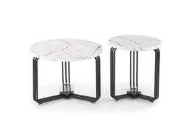 juodo marmur - Kavos staliukas Halmar Antica M, baltas/juodas, 550 mm x 550 mm x 410 mm - 4 nuotrauka