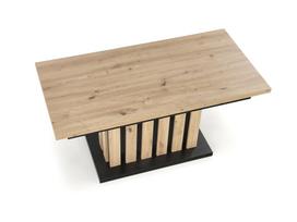 isskleidziamas kavos staliukas - Kavos staliukas Baretti, ąžuolo sp./juoda sp., 130 - 170 cm x 65 cm x 65 - 82 cm - 4 nuotrauka
