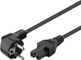 power meter - Goobay Netzkabel 2-Pin Euro - 3-Pin-Gerät, juodas Cable 2 Meter - 2 nuotrauka
