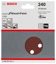 bosch pex - Šlifavimo lapas Bosch C430, 240, 12.5 cm x 12.5 cm, 5 vnt. - 4 nuotrauka