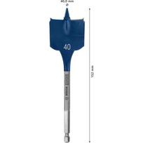 hex 1 4 graztai - Plunksninis medienos grąžtas Bosch Expert, medienai, plunksninis, hex 1/4, 40 mm x 15.2 cm - 4 nuotrauka
