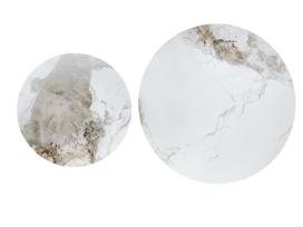 kavos staliukai aukso - Kavos staliukas Halmar Genesis, baltas marmuras/riešutas/auksas (White Marble/Walnut/Gold) - 3 nuotrauka
