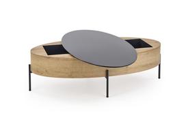 auksinis azuolas - Halmar Coffee Table Zenga Golden Oak/Black - 2 nuotrauka