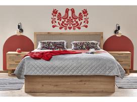 lova su ciuziniu - Lova dvigulė Borneo LOZ-160, 160 x 200 cm, ąžuolo, be čiužinio, su grotelėmis - 10 nuotrauka