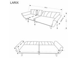 sofu lovu furnitura - Leisure Furniture LARIX sofa-lova, pilka (Grey) - 2 nuotrauka
