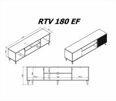 kasmyras spalva - TV staliukas Halmar RANDOM 2 RTV-K su židiniu, kašmyras (Cashmere)/riešutas (Walnut)/juoda (Black), 180 cm - 2 nuotrauka