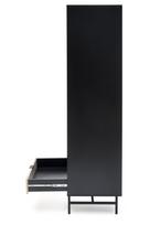 juoda spinta drabuziu - Spinta Murano S-1, ąžuolo/juoda, 80 cm x 53 cm x 205 cm - 5 nuotrauka