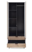 juoda spinta drabuziu - Spinta Murano S-1, ąžuolo/juoda, 80 cm x 53 cm x 205 cm - 6 nuotrauka