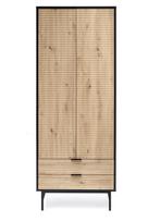 juoda spinta drabuziu - Spinta Murano S-1, ąžuolo/juoda, 80 cm x 53 cm x 205 cm - 9 nuotrauka
