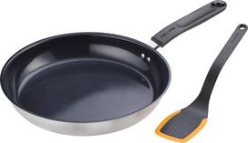 fiskars keptuves 28 cm - Fiskars FF 1075040 keptuvės ir mentelės rinkinys, 28 cm, nerūdijantysis plienas, Sidabro (Silver) sp. - 1 nuotrauka
