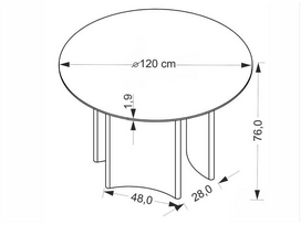 valgomojo stalas - Valgomojo stalas Halmar Caldo, riešutmedžio (Walnut) Ø120 cm - 2 nuotrauka