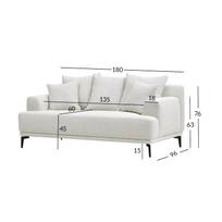 180 cm sofa - Sofa Home4you Magnolia, šviesiai smėlinė, 96 x 180 cm x 76 cm - 3 nuotrauka