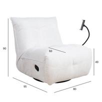 fotelis reglaineris - Atlošiamas krėslas Home4you Win-Win, baltas, 95 cm x 80 cm x 90 cm - 3 nuotrauka