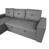 sofa lova home4you - Kampinė sofa - lova Home4you Carita, pilka, 240 x 90 cm x 94 cm - 3 nuotrauka